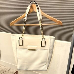 Calvin Klein Cream Shoulder Bag with Textured Finish
